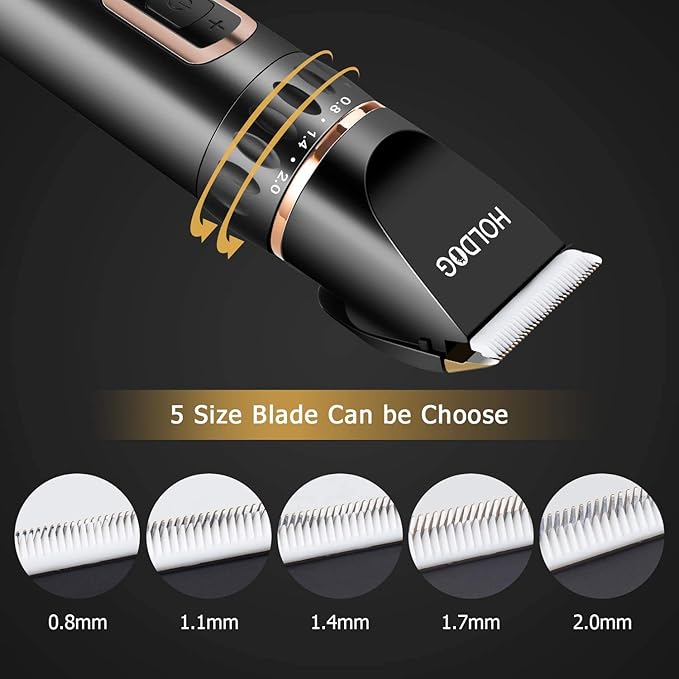 Dog Clippers Professional Heavy Duty Grooming Clipper 3-Speed Low Noise High Power Rechargeable Cordless Pet Tools for Small &amp; Large Dogs Cats Pets with Thick Coats