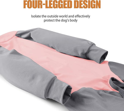 Dog Recovery Suit, Abdominal Wound After Surgery Wear, Prevent Licking Wounds, E-Collar &amp; Cone Alternatives, Long Sleeve Postoperative Shirts Dog Bodysuit Prevent Shedding(3XL, Pink)