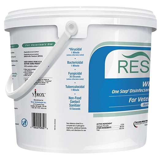 REScue One-Step Disinfectant Cleaner &amp; Deodorizer Wipes for Vet Use – Cleaner for Kennels, Litter Boxes, Vet Offices, Pet Grooming Surfaces – Extra Large Wipes, 160-Count Wipes Bucket (1 Pack)