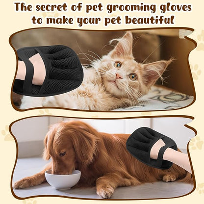 Pet Hair Remover Gloves,Electrostatic Removal for Pet Hair,Reusable Cat &amp; Dog Grooming Gloves for Clothing/Couch/Furniture/Carpet/Car Seat(2Pcs)