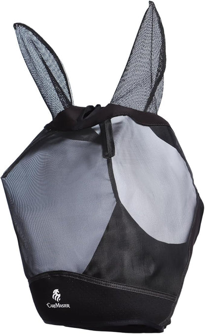 Horse Fly Mask Large Space Breathable UV Protection Equine Mask with Reflective Features on Ears Mars Black L