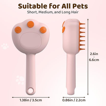 Steam Cat Brush, 6-in-1 Dog Brush Spritz Defur Comb, Steamy Skin Friendly Deshedding Grooming Tool, Suitable for Shedding &amp; Haired Pets, Pet Supplies Accessories,Pink