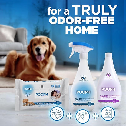 POOPH® Pet Odor Eliminator Spray – 32oz Single &amp; 32oz 2-Pack Bundle – No Fragrance, No Harsh Chemicals, Safe for Pets &amp; People, Eliminates Odors Fast – Home, Auto, Furniture &amp; More