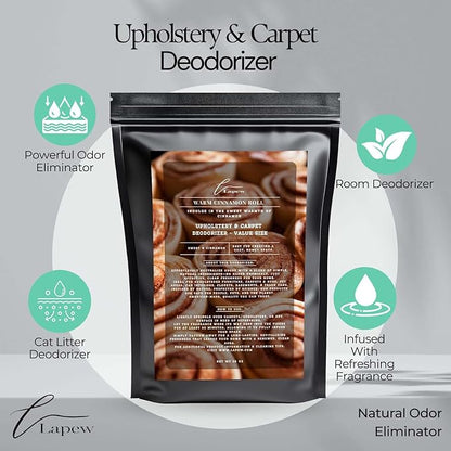 Warm Cinnamon Roll Carpet Freshener Powder Refill 36 oz | Powerful Odor Eliminator for Home | Upholstery Deodorizer | Carpet Deodorizer | Pet Urine | Cat Litter Box