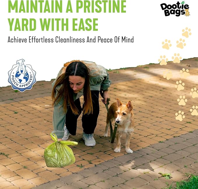 Pooch Approved Large Dootie Bags - Dog Poop Bags - Tie-Handles - 100 Count Dootie Strong and Leakproof - Perfect for Dogs &amp; Cats - Litter - Pet Waste Cleanup - Swivel Bin &amp; GoGo Stik Scoopers