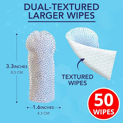 NOVEHA Pets Dental Finger Wipes for Dogs &amp; Cats | Freshens Breath, Reduces Plaque | Healthier Gums | Clean Teeth No Toothbrush | Vet Recommended Effective Natural Oral Care (50 pcs, Flavor-Free)