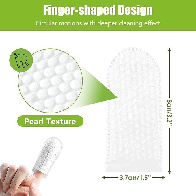 Pet Dental Care Finger Wipes, 60 Counts Teeth Cleaning Finger Wipes for Dogs &amp; Cats, Reduces Plaque &amp; Tartar Disposable Gentle Cleaning &amp; Gum Care Pet Wipes