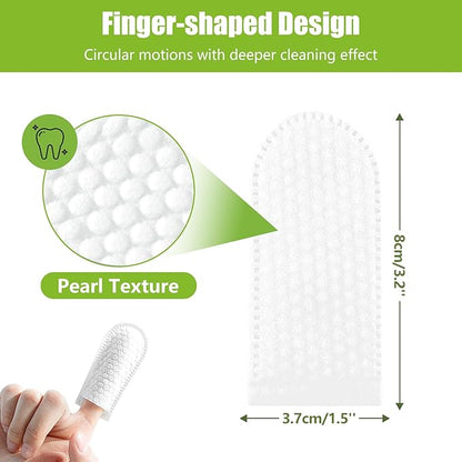 Pet Dental Care Finger Wipes, 60 Counts Teeth Cleaning Finger Wipes for Dogs &amp; Cats, Reduces Plaque &amp; Tartar Disposable Gentle Cleaning &amp; Gum Care Pet Wipes