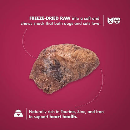 King Lou Pets - Whole Chicken Hearts for Dogs and Cats - Freeze Dried Cat Treats and Dog Treats - USA-Made Chicken Hearts - Taurine, Zinc, &amp; Iron to Support Heart Health - Contains 50-60 Whole Hearts