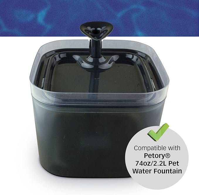 PET STANDARD Replacement Water Filter &amp; 10 Pack Replacement Pre-Filter Sponges Compatible with Petory® 74oz/2.2L Automatic Pet Fountain, Pack of 10