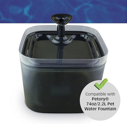 PET STANDARD Replacement Water Filter &amp; 10 Pack Replacement Pre-Filter Sponges Compatible with Petory® 74oz/2.2L Automatic Pet Fountain, Pack of 10