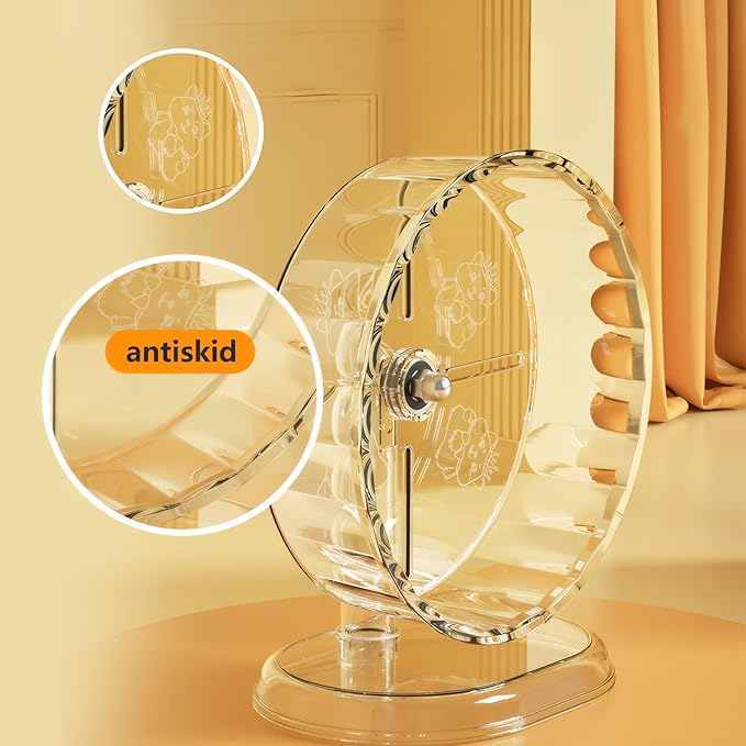 Silent Hamster Wheel – 7 Inch Syrian Hamster Running Wheel, Anti-Skid &amp; Height Adjustable, Easy to Clean (7.1inch)
