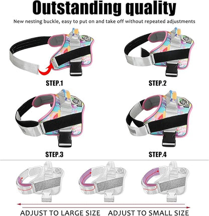 Bolux Dog Harness, No-Pull Reflective Dog Vest, Breathable Adjustable Pet Harness with Handle for Outdoor Walking - No More Pulling, Tugging or Choking (Large (Pack of 1), OilPainting)