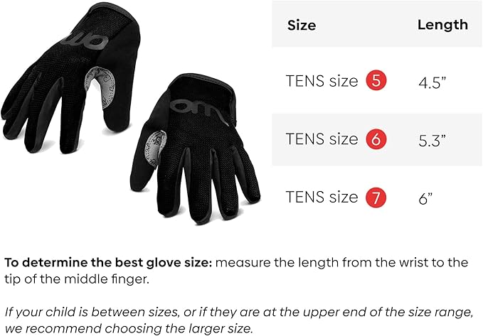 woom TENS Bike Gloves, Child’s &amp; Youth Bicycle Full Finger Protection with Grip for Road Cycling &amp; Mountain Biking (Boys &amp; Girls)