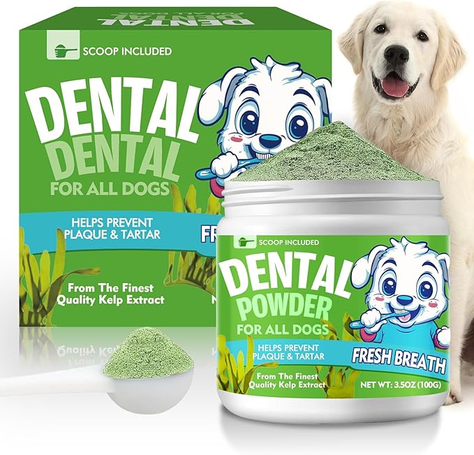 Dog Dental Powder, Dog Breath Fresh Powder, Teeth Cleaning, Reduce Bad Breath &amp; Plaque, Suitable for Dogs and Cat (100g)