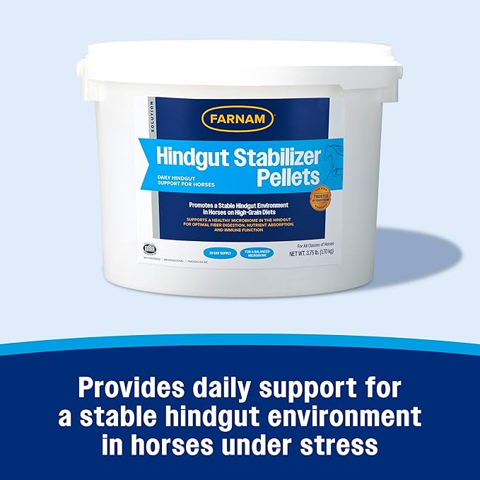 Farnam Hindgut Stabilizer Pellets, Daily Digestive &amp; Immune Supplement for Horses Helps Maintain a Balanced Microbiome for Optimal Digestion