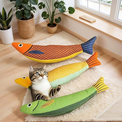 Cat Toys for Bored Indoor Adult Cats - Catnip Toys for Mental Stimulation, Interactive &amp; Durable Kicker Toys for Solo Play, Best for Lazy or Senior Cats(Green