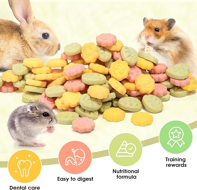 Abizoo 3 Vegetable Chews Treats: Grain Free Natural Snacks with Beet, Carrot, Spinach for Hamsters, Rabbits, Guinea Pigs &amp; Gerbils Crunchy for Digestive Support &amp; Dental Health 1.76oz/50g