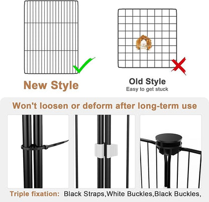 Tresbro Guinea Pig Cage with Waterproof PVC Bottom Liner &amp; One-Hand Release Hook, Triple Fixing C&amp;C Cage for Guinea Pigs, Bunny, Rabbit, Hedgehog, Small Animal Indoor Playpen 48&