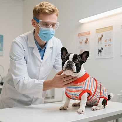 Kuoser Recovery Suit for Dogs Cats After Surgery, Professional Pet Recovery Shirt Dog Abdominal Wounds Bandages, Substitute E-Collar &amp; Cone,Prevent Licking Dog Onesies Pet Surgery Recovery Suit