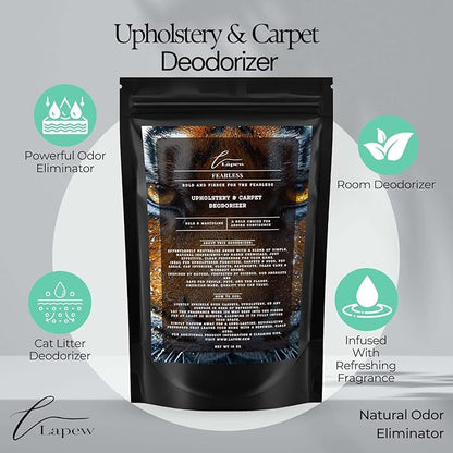 Fearless Carpet Freshener Powder: Powerful Odor Eliminator for Home, Upholstery Deodorizer, Carpet Deodorizer, Pet Urine, Cat Litter Box - Fearless Fragrance