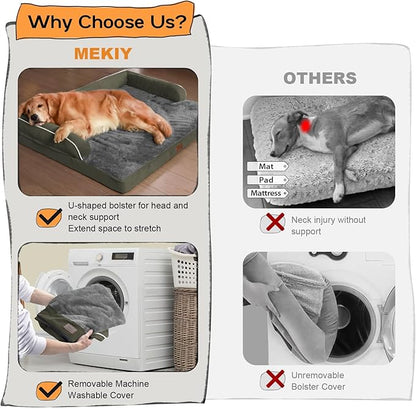 Dog Bed Medium Size Dog-Orthopedic Waterproof Bed for Dogs,Foam Couch Sofa with Washable Removable Cover &amp; Non-Slip Bottom-Dark Green