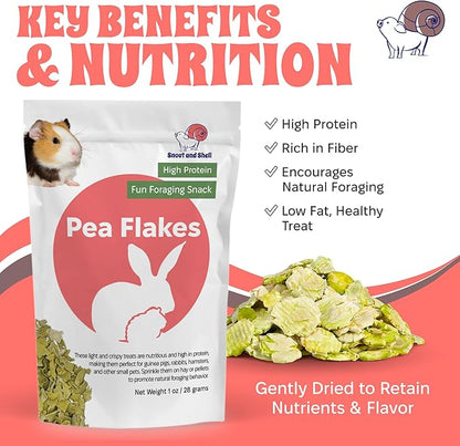 Snout and Shell Floral Favorites 4-in-1 Natural Treats for Small Pets – Pea Flakes, Marigold, Rose Petals &amp; Hibiscus – Healthy Snacks for Rabbits, Guinea Pigs, Chinchillas &amp; More