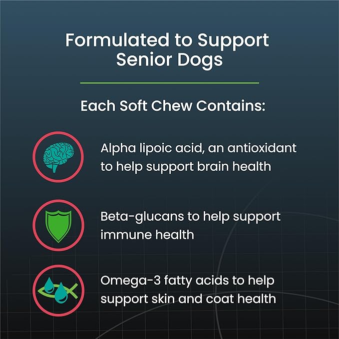 Nutramax Dasuquin Joint Health Supplement for Small to Medium Senior Dogs – for Immune Support, Skin &amp; Coat Health, and Brain Health, 84 Soft Chews