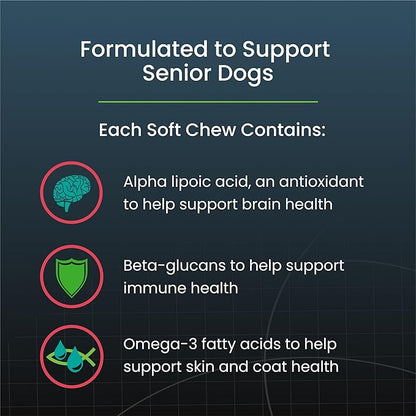 Nutramax Dasuquin Joint Health Supplement for Small to Medium Senior Dogs – for Immune Support, Skin &amp; Coat Health, and Brain Health, 84 Soft Chews