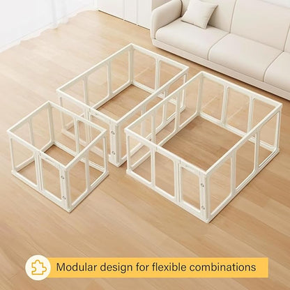 Clear Dog Play Pen, Acrylic Dog PlayPen for Puppy Cat Rabbit, Easy Assemble Pen, Preferable Small Cage, 23.6" H, 8Pcs