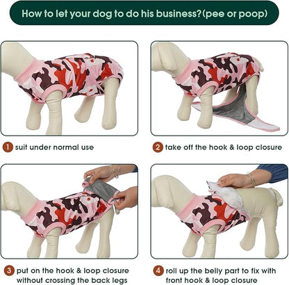 Kuoser Recovery Suit for Dogs Cats After Surgery, Professional Pet Recovery Shirt Dog Abdominal Wounds Bandages, Substitute E-Collar &amp; Cone,Prevent Licking Dog Onesies Pet Surgery Recovery Suit