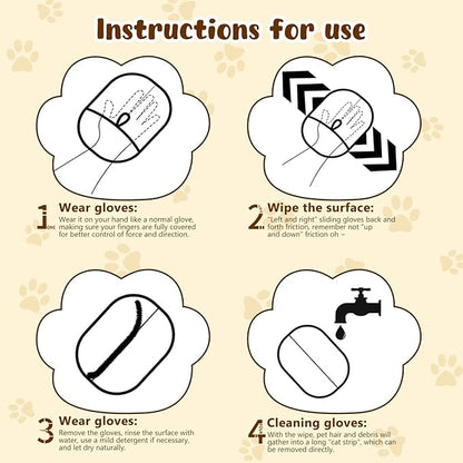 5Pcs Electrostatic Pet Hair Removal Glove for Dogs &amp; Cats, Reusable Grooming Pet Hair Remover Tool for Couch, Carpet, Curtain