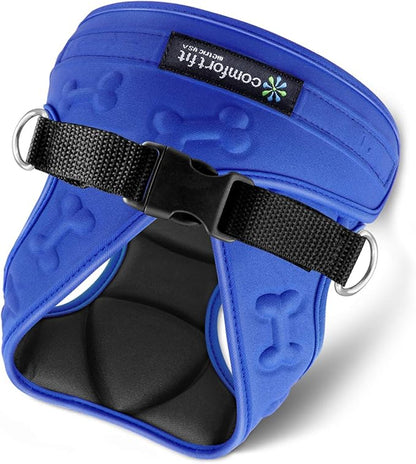 Comfort Fit Dog Harness No Pull with 2 Leash Clips Step in Harness for Small Sized Dogs Soft Padded Comfortable All Weather Dog Vest with Easy Control Adjustable Buckles for Dogs &amp; Puppies – Blue XS
