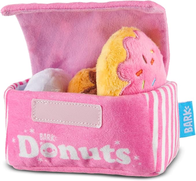 Barkbox Dog Toys – Barker’s Dozen Donuts Plush 4 in 1 Multi Part Interactive Dog Toy for Dogs &amp; Puppies – Small