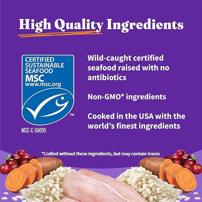 Halo Holistic Cat Food Wild Caught Salmon &amp; Whitefish Formula, Healthy Grains Dry Cat Food, For Sensitive Stomach Support, Kibble for Adult Cats, 3 lb Bag