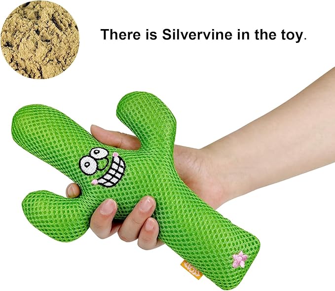 TTcat Catnip Silvervine Matatabi Pillow for Cats &amp; Kittens,Large Cat Cactus Toy Cat Kicker Toy Chew Toy for Indoor Cats.