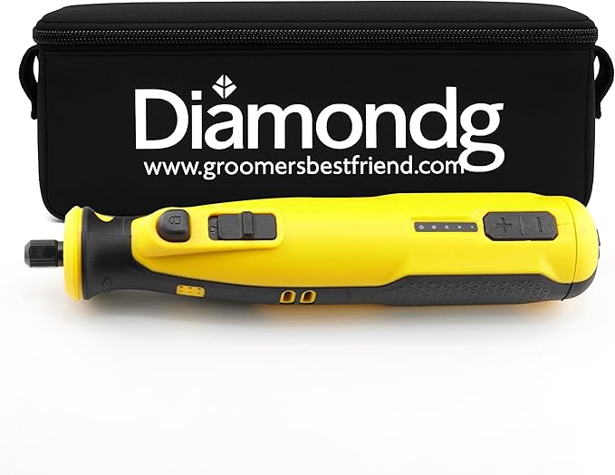 Diamondg Cordless Dog Nail Grinder with Quiet Sound &amp; LED Tip for Large &amp; Small Dogs, 4hrs. Runtime - Electric Dog Nail Trimmer, Heavy Duty Rotary Tool Alternative to Toenail Clippers &amp; Filers
