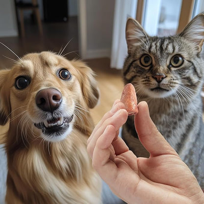 Jungle Calling Cat Treats &amp; Dog Snacks, Freeze Dried Chicken Hearts Halves for Cats &amp; Dogs, Single Ingredient Organ Meat, High Protein Pet Training Treats &amp; Food Topper, 7.76 oz