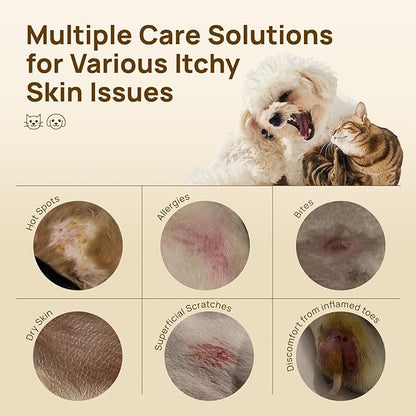 HICC PET Itch Relief Wipes for Dogs &amp; Cats, Rapidly Relieves Itching, Soothes Hot Spots and Skin Irritations, Hypoallergenic Hot Spot Treatment Cleaning Wipes, Alleviate Dry Itchy Skin - 100 Count