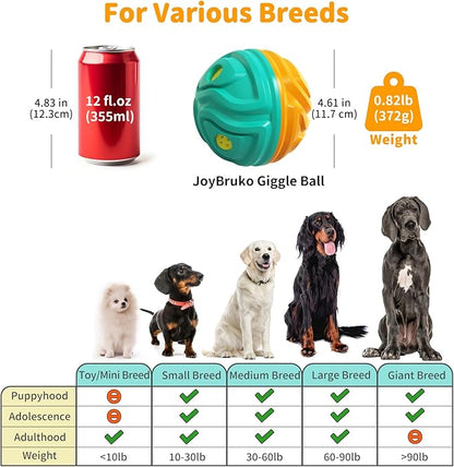 Dog Ball for Aggressive Chewers - Interactive Dog Toy Balls Fun Squeaky Sound to Keep Them Busy, Durable for Small Medium Large Breeds, Rubber Pet Chew Toys, As Seen on TV, Orange &amp; Blue