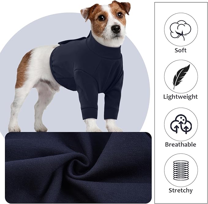 IDOMIK Dog Recovery Suit, Dog Surgery Recovery Suit Front Legs, Comfy Joint Leg Sleeves After Surgery, Elbow Braces Protector for Leg Injuries &amp; Joint Pain, Cone Collar Alternatives,Navy,3XL