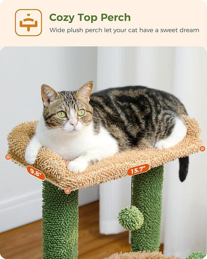 PEQULTI 4-in-1 Cactus Cat Tree, 33&