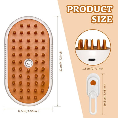 Cat/Dog Brush for Shedding - Steam Brush with Water, Hair Comb and Steamer for Pet Grooming (NEW WHITE)