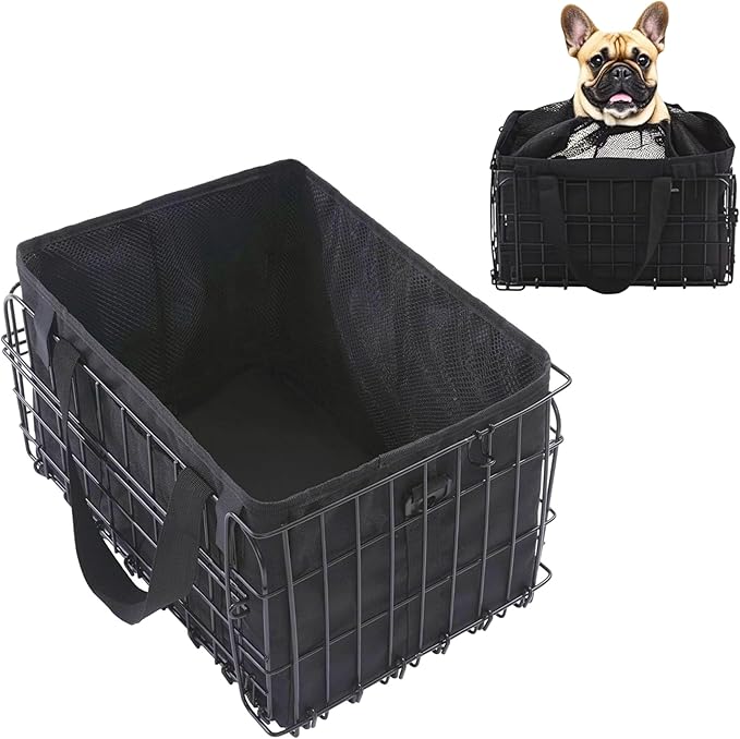 Large Dog Bike Basket with Removable Liner Bag, Portable Rear Bike Basket Carrier for Travel, Waterproof Bike Storage Suit for Front/Rear/Side of Bicycle, Ebike Accessoriest for Pets, Fruit &amp; Grocery