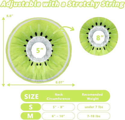 Soft Cat Cone Collar, Cute Cat Recovery Collar Suitable for Small, Medium, Large Cats,Elizabethan Neck Collar for Cats After Surgery (Kiwifruit, Small)