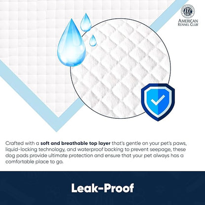 American Kennel Club Puppy Training Pads with Ultra Absorbent Quick Dry Gel – 28 x 30 Pee Pads for Dogs - 50 Count , XL(Unscented)