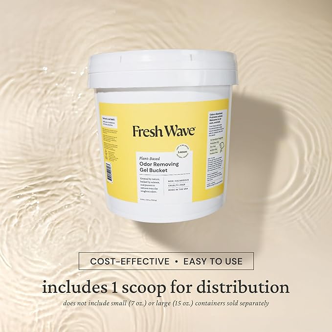 Fresh Wave Odor Removing Gel Bucket, 15.5 lb. (248 oz.) | Lemon Scent Refill | Odor Absorbers for Home | Safer Odor Relief | Natural Plant-Based Odor Eliminator | For Cooking, Trash &amp; Pets
