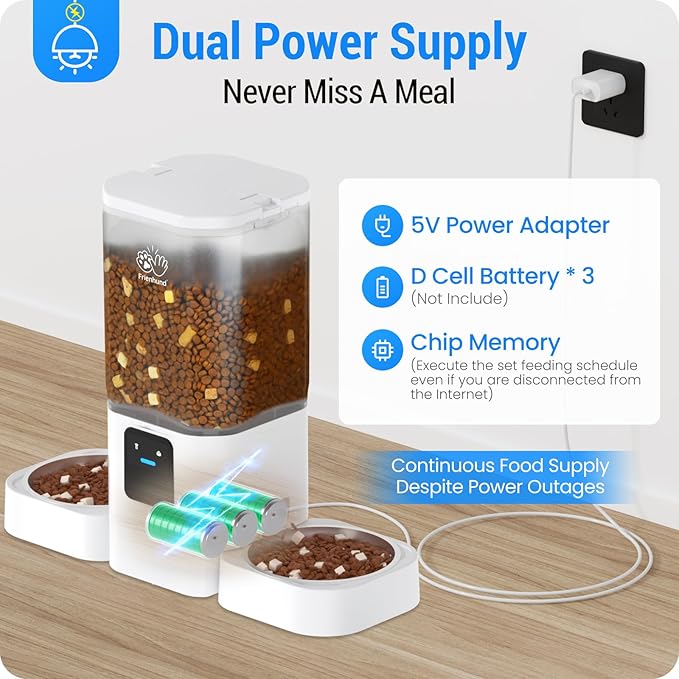 5G WiFi Automatic Cat Feeder with Slow Feed for 2 Cats: Automatic Dog Feeder with 7L Large Food Storage, Cat Food Dispenser with Alexa for Multiple Pets, Detachable for Easy Cleaning -29 Cup