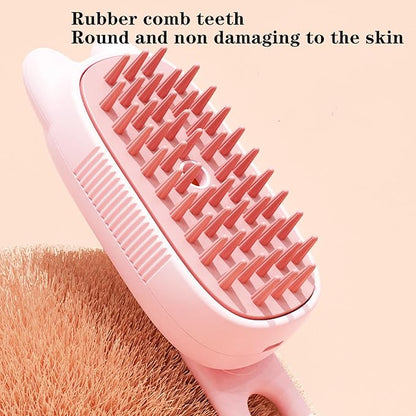 Pet Grooming Brushm,Cat Brush,3 In1 Spray Cat BrushSelf-Cleaning Wet Dog Comb with USB Rechargeable &amp; Water Tank,Suitable for Dogs,Cats to Reduces Flying Hair (Apricot color)