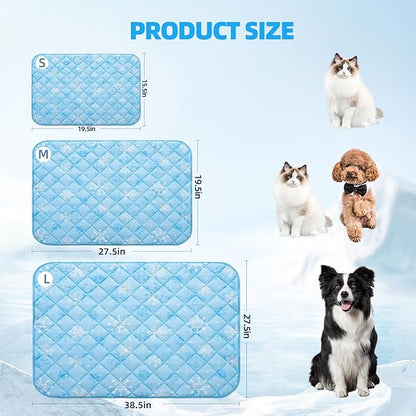 Homimp Dog Cooling Mat,27.5" x 38.5" Thicken Self-Cooling Mat for Dog Large,Internal Waterproof&amp; Endothermic,Washable Pet Ice Cool Pad Blanket,Pet Sleeping Pad for Indoor Outdoor in Summer, Non-Toxic